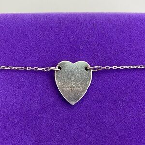 💛 Gucci Sterling Silver Heart Tag Bracelet | Designer Layering Jewelry